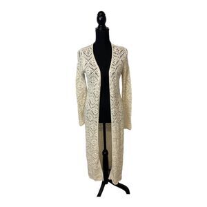 #100 FRESHMAN Knit Cream Maxi Cardigan